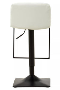 Baina White Leather Effect and Black Base Bar chair