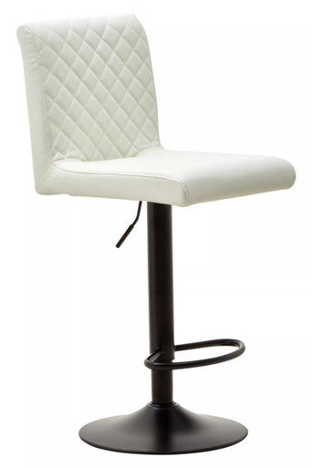 Baina High Back White Leather Effect Bar Chair