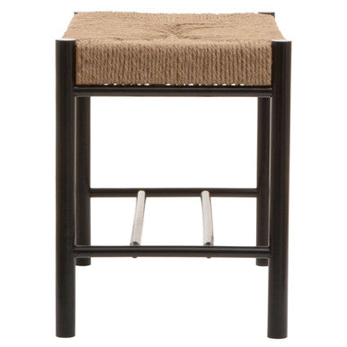 Bandar Natural Rope and Black Wood Small Bench
