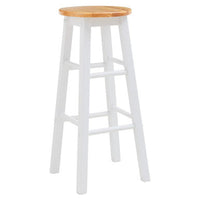 Chester White and Natural Wooden Kitchen/Bar Stool