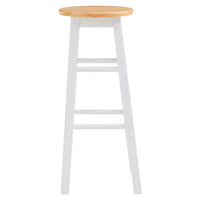 Chester White and Natural Wooden Kitchen/Bar Stool