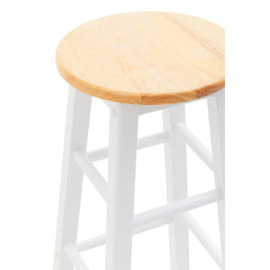 Chester White and Natural Wooden Kitchen/Bar Stool