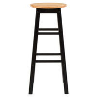 Chester Black and Natural Wooden Kitchen/Bar Stool