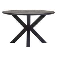 Salford Dining Table With Black Metal Legs