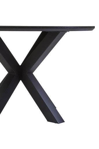 Salford Dining Table With Black Metal Legs