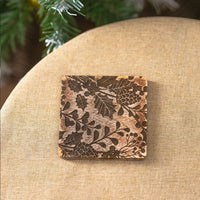 Set of 4 Wooden Berry Etched Coasters