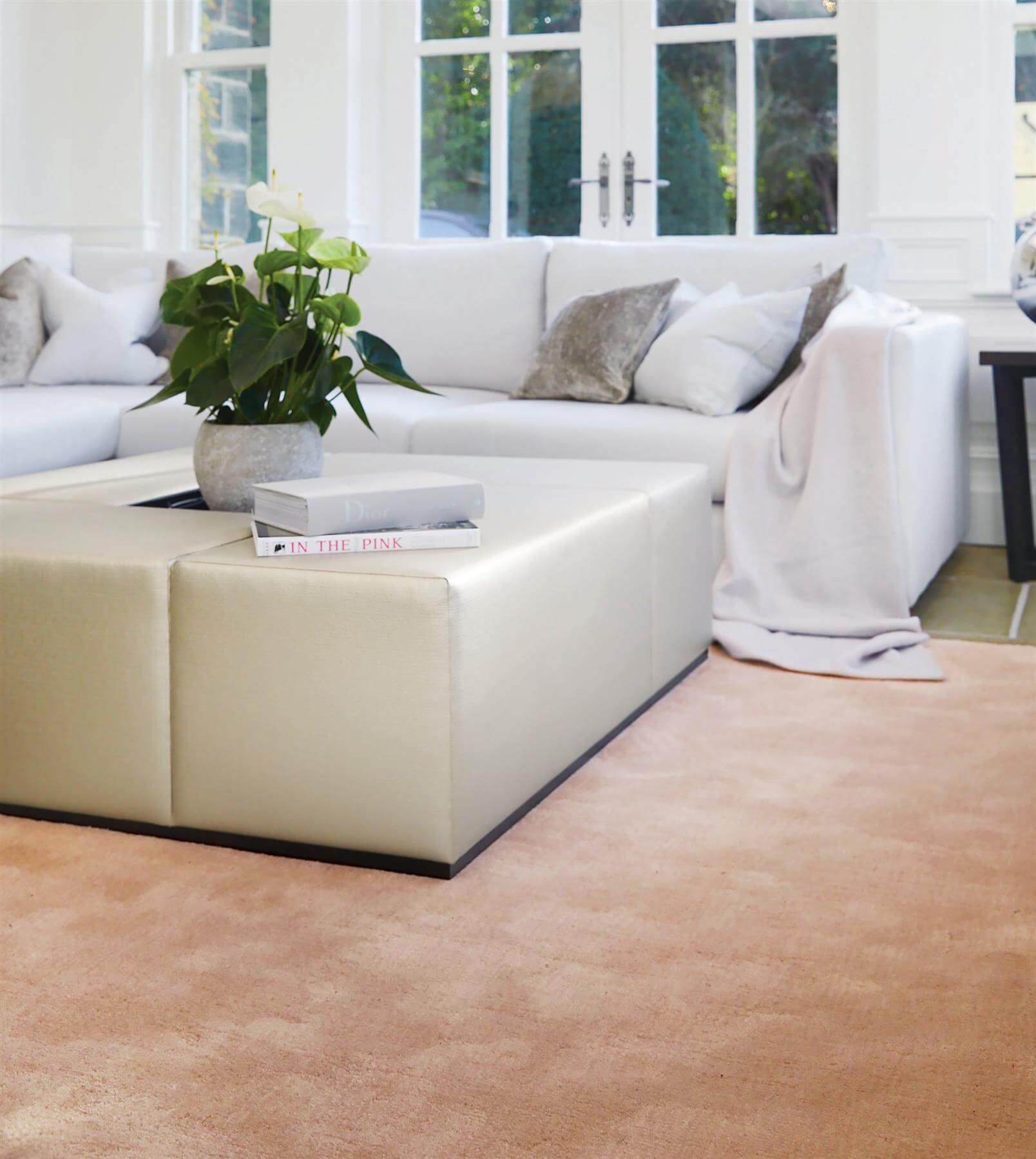 Hush Coral Pink Luxury Handcrafted Rug