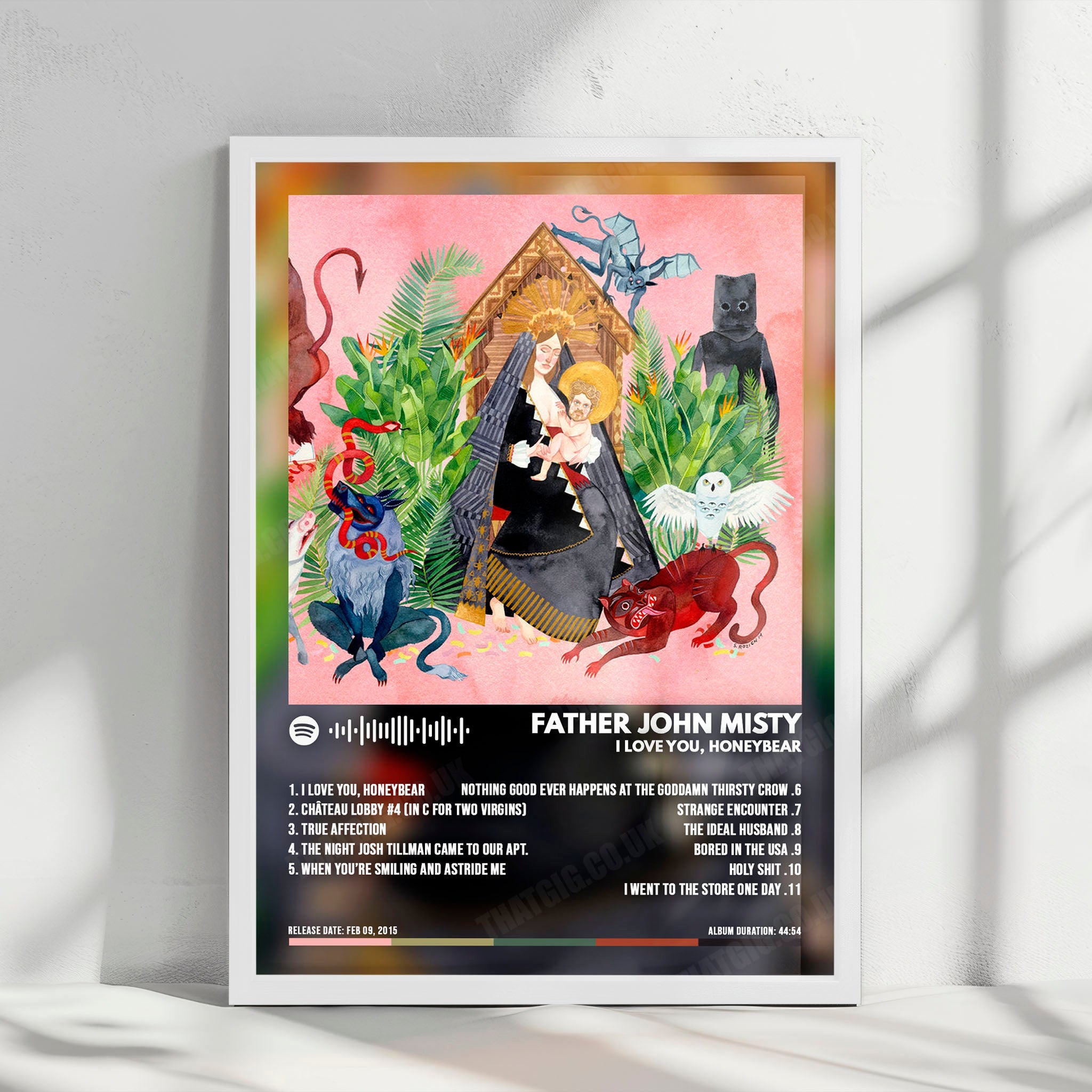 Father John Misty "I Love You, Honeybear" Album Cover Poster - with Complete Tracklist