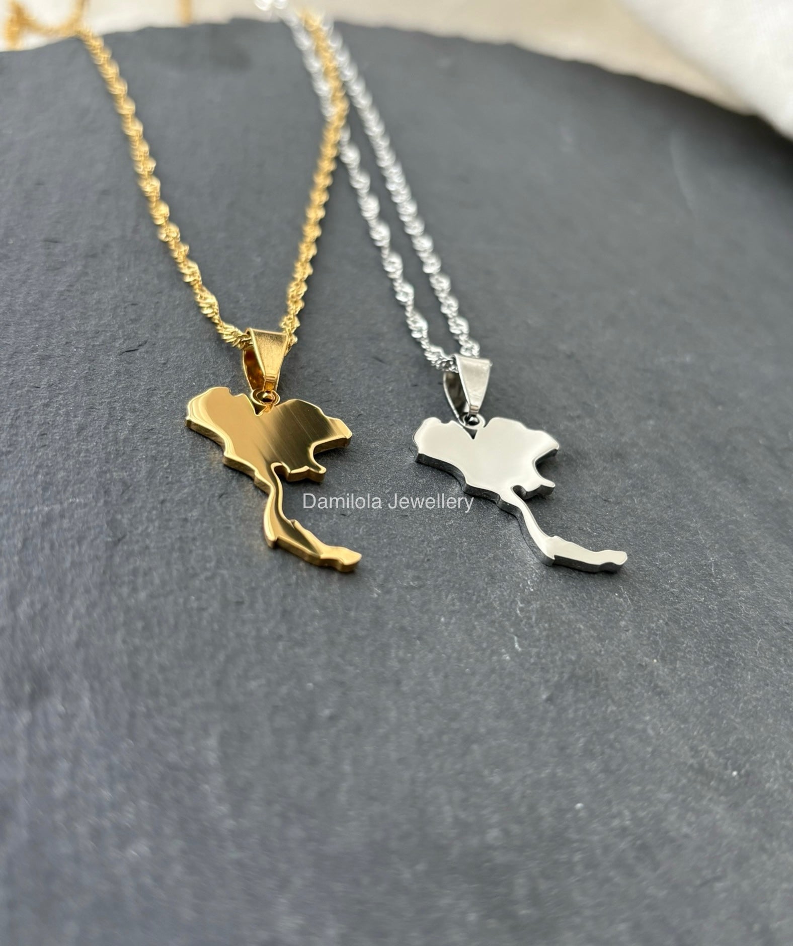 Thailand Map Necklace - Gold/Silver