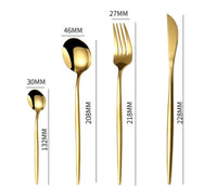 24pcs Gold or Stainless Steel, Boxed Dinnerware Set