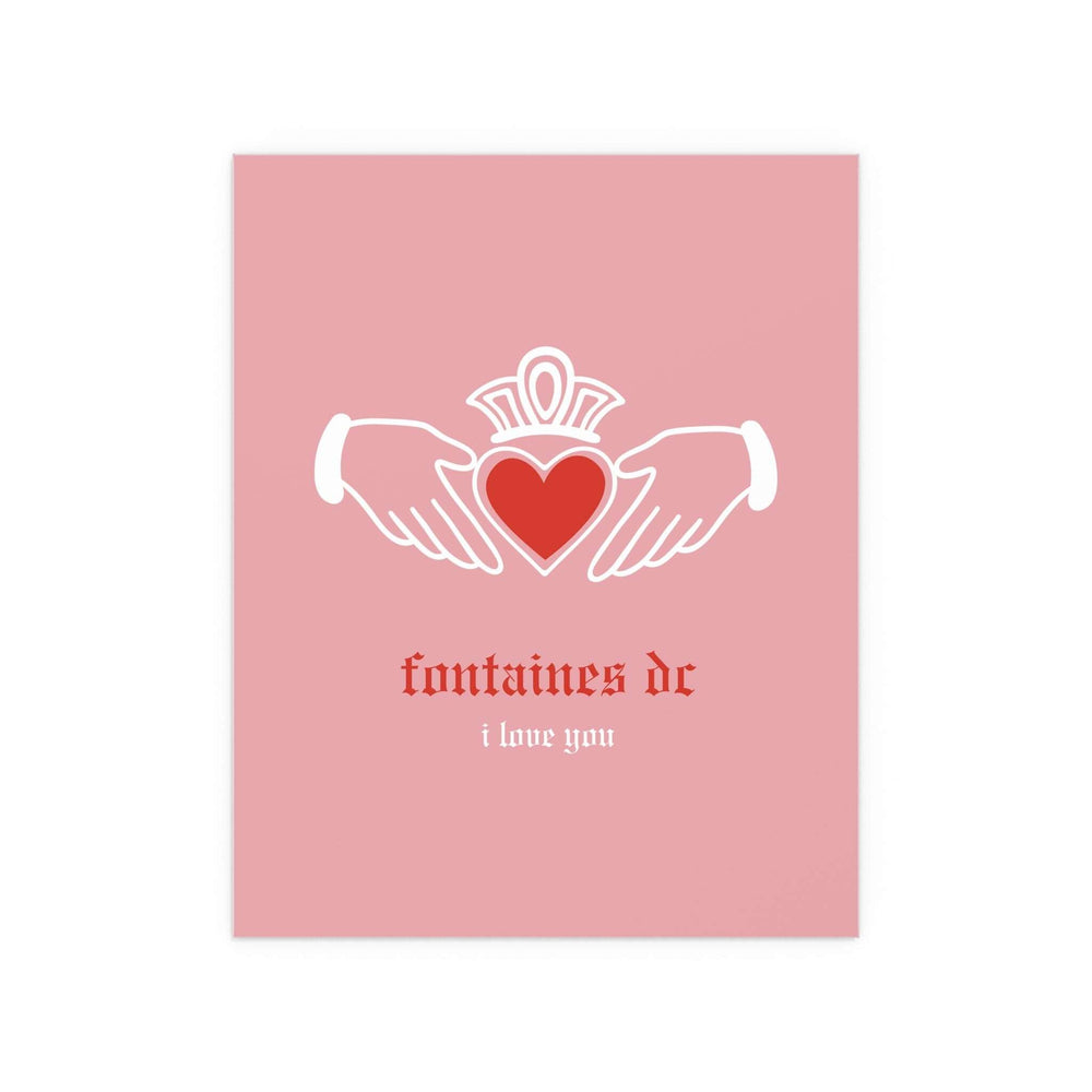 Fontaines DC - I Love You - Irish Claddagh (Pink + Red)