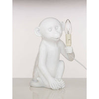 Boho White Finish Monkey Lamp