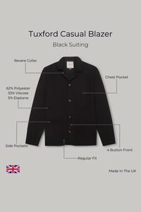 Tuxford Casual Blazer - Black Suiting
