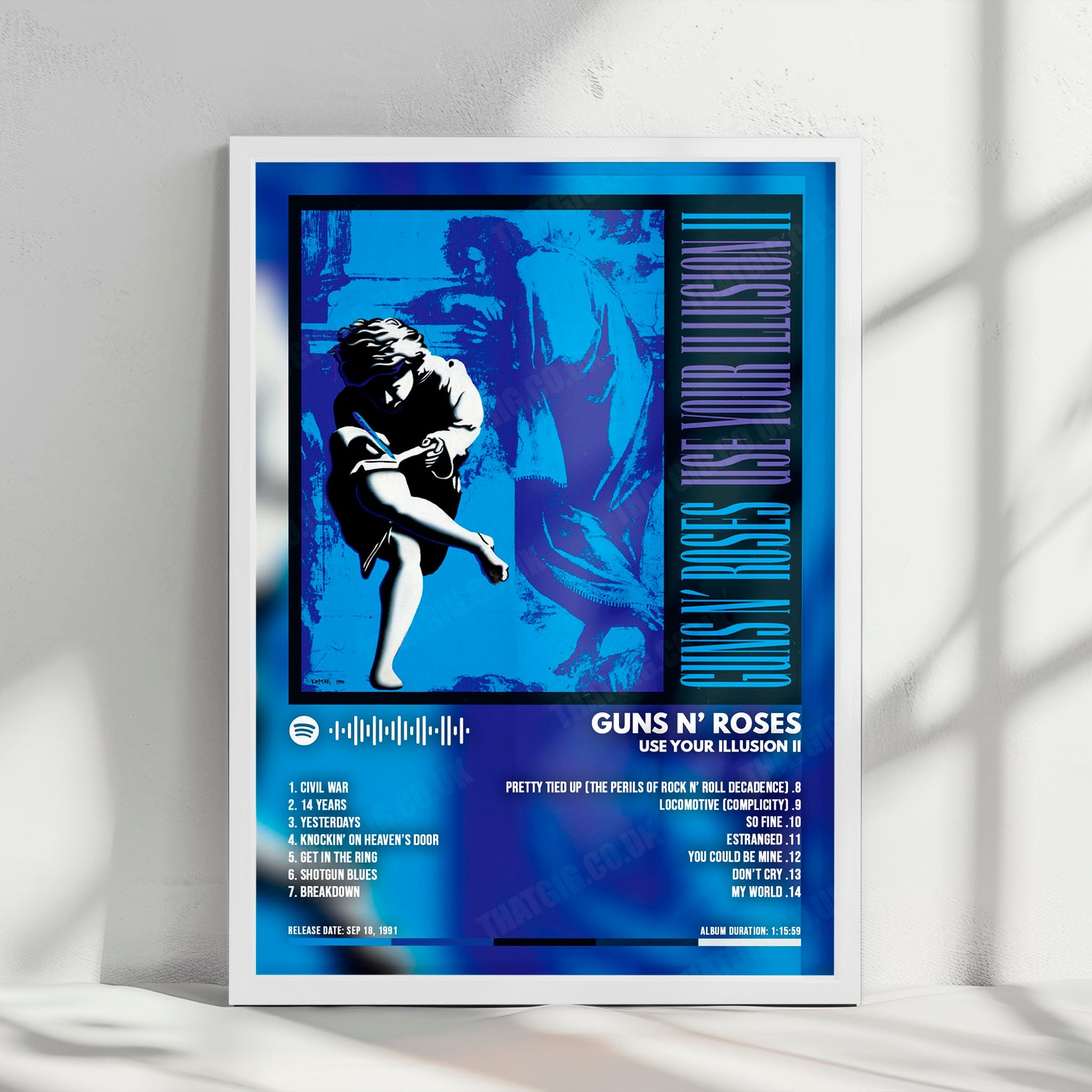 Guns N' Roses "Use Your Illusion II" Album Cover Poster - with Complete Tracklist