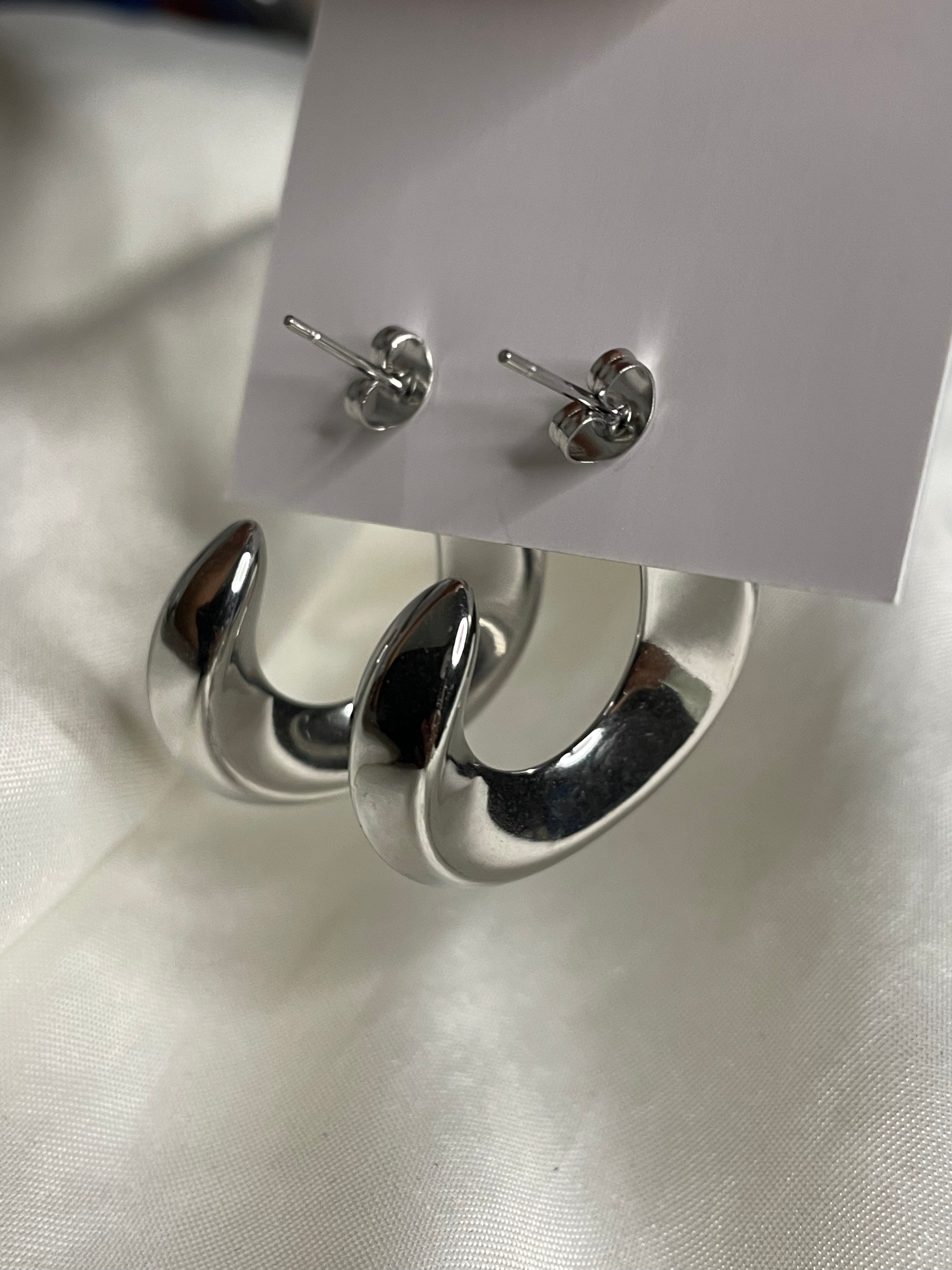 Silver ‘Celine’ Hoops