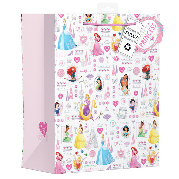 Large Gift Bag with Disney Princess Design (W265 x H330 x D140 mm)