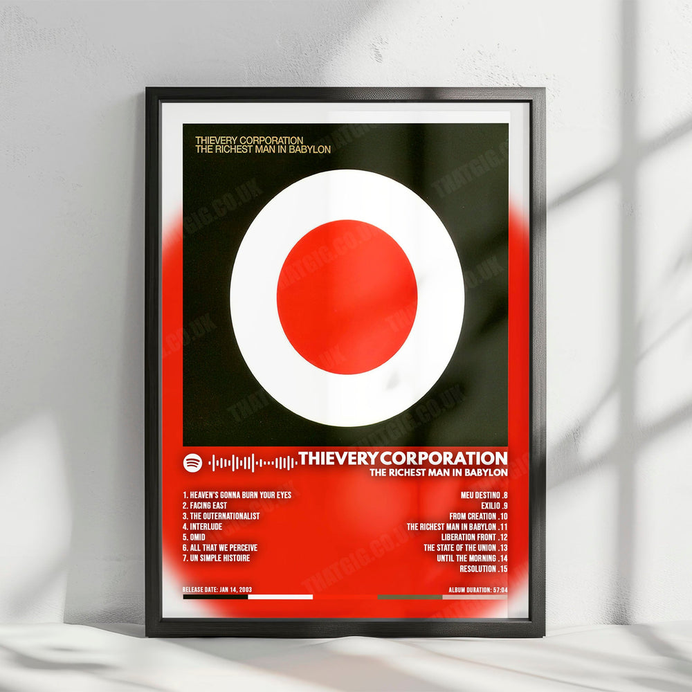 Thievery Corporation "The Richest Man in Babylon" Album Cover Poster - with Complete Tracklist
