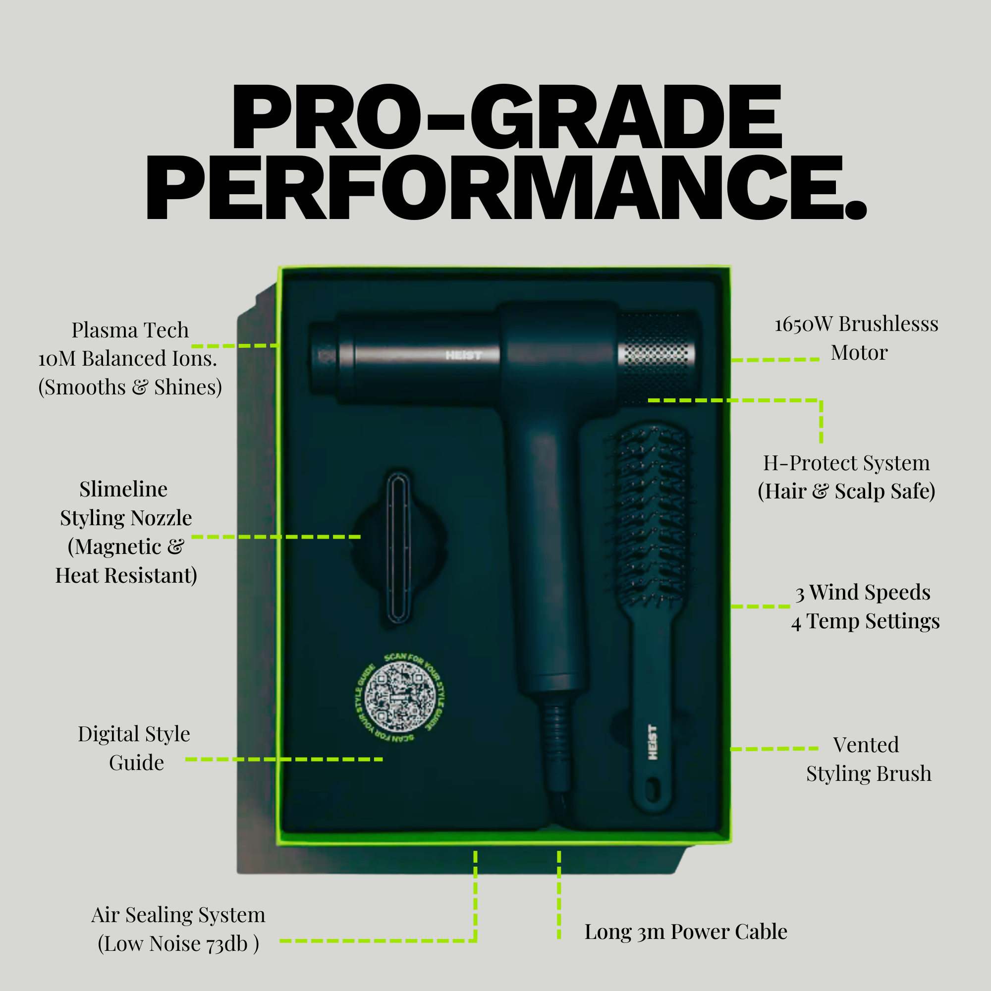 Pro Smart Hair Dryer and Styler Bundle | Diffuser + Dryer | Heist 3.0