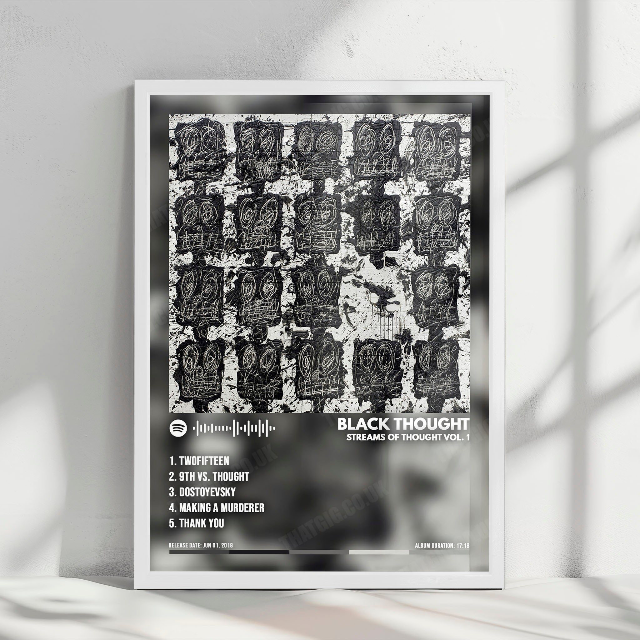 Black Thought "Streams of Thought,  Vol. 1 " Album Cover Poster - with Complete Tracklist