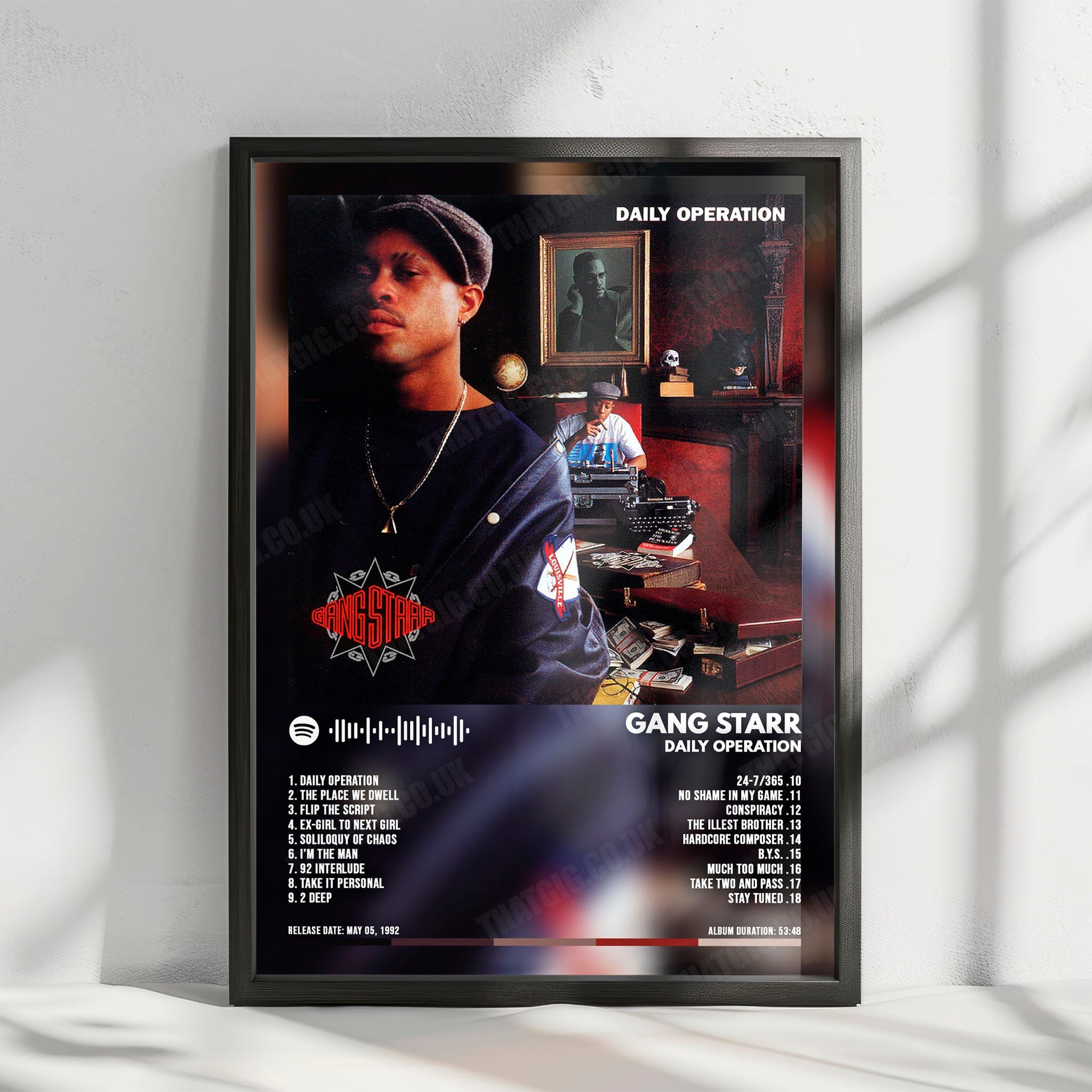 Gang Starr "Daily Operation" Album Cover Poster - with Complete Tracklist