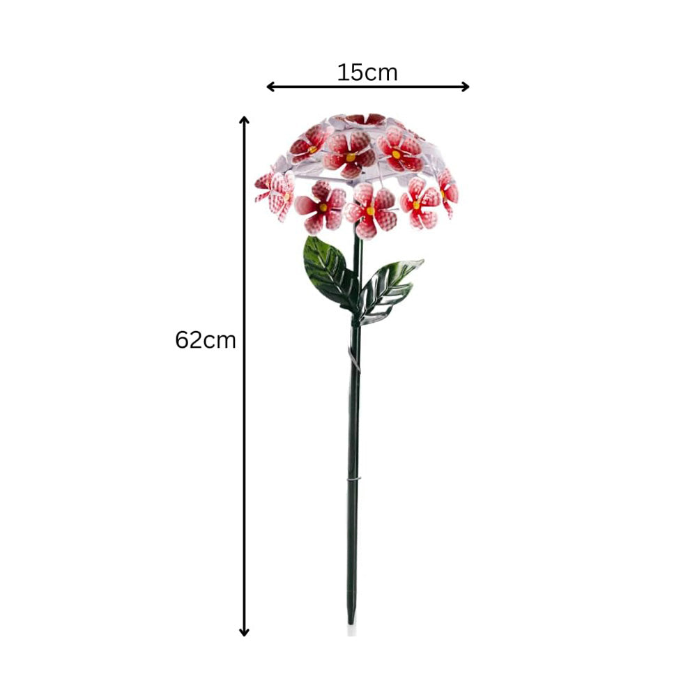 Solar Floral Garden Stake Lights Metal Flowers 4pc