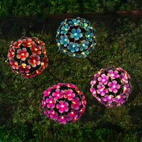 Solar Floral Garden Stake Lights Metal Flowers 4pc
