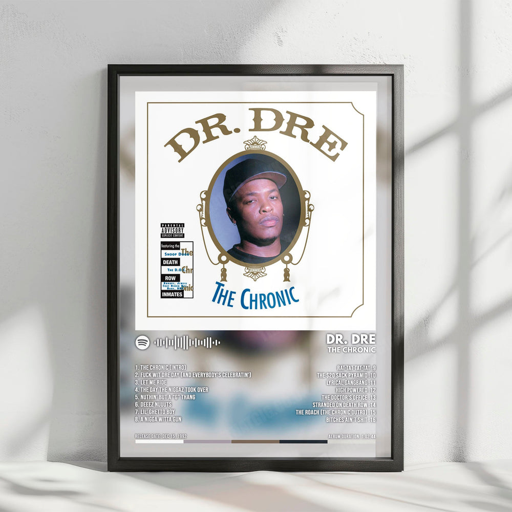 Dr. Dre "The Chronic" Album Cover Poster - with Complete Tracklist