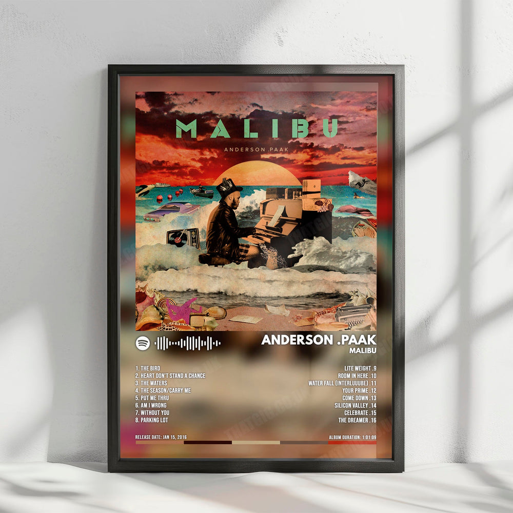 Anderson .Paak "Malibu" Album Cover Poster - with Complete Tracklist