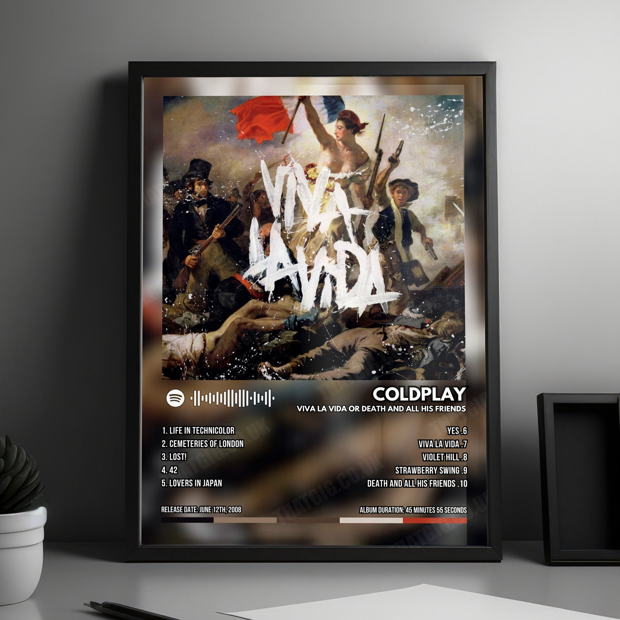 Coldplay "Viva La Vida Or Death And All His Friends" Album Cover Poster - with Complete Tracklist