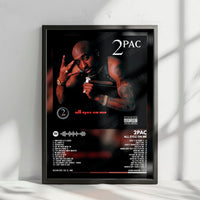 2Pac "All Eyez on Me" Album Cover Poster - with Complete Tracklist