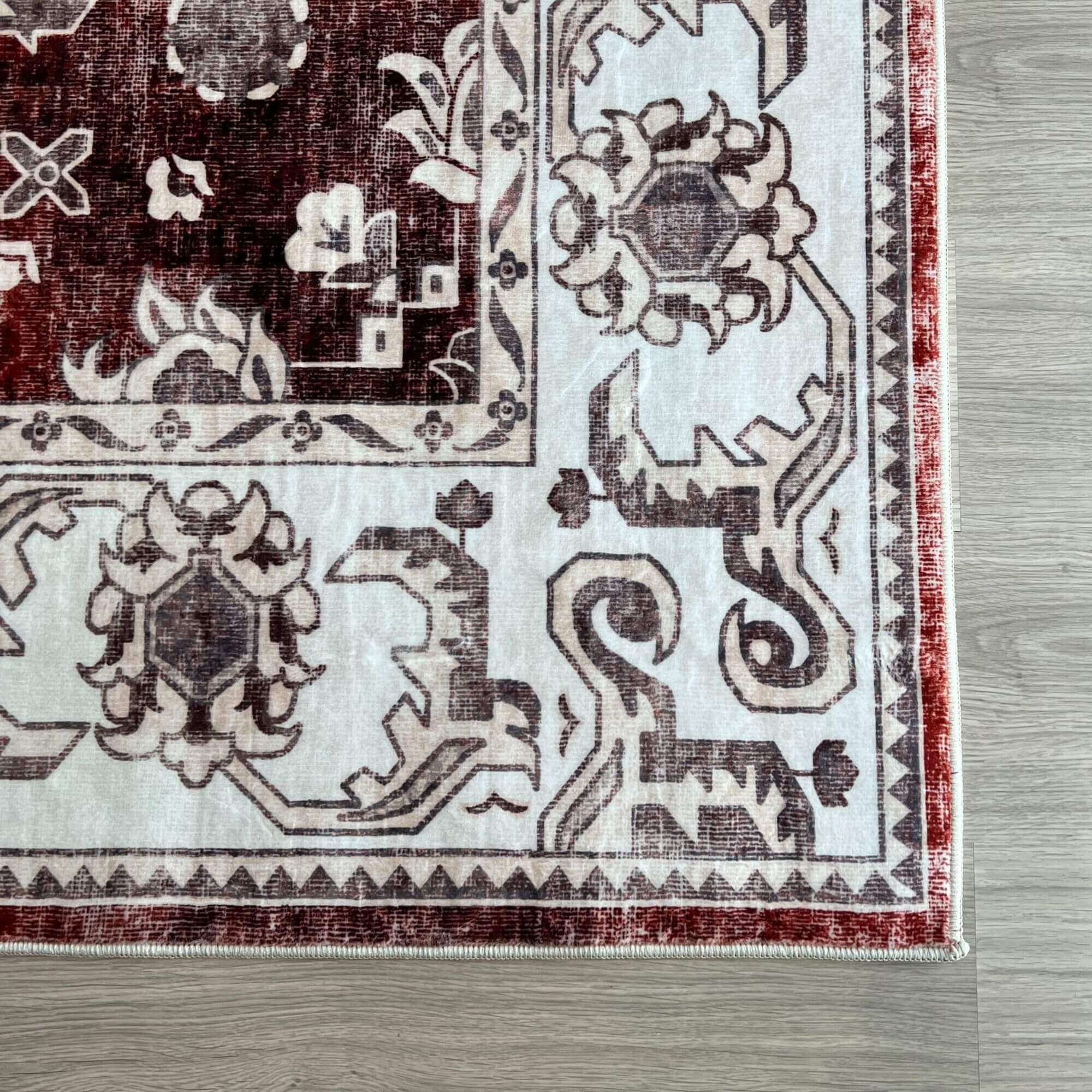 Jasru Vintage Washable Non-Slip Rug for Effortless Style & Comfort