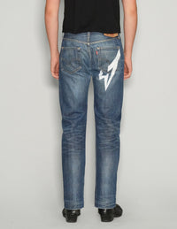 Saint Vintage Levi’s 501 Jeans with Rock Icon Print in Blue