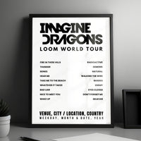 Imagine Dragons Setlist Poster - Talking Stick Resort Amphitheatre, Phoenix - October 6th, 2024