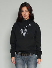 ST Hoodie in Black with Silver Lined Logo