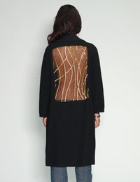 Party Back Coat - Gold Lines Sequin - Black