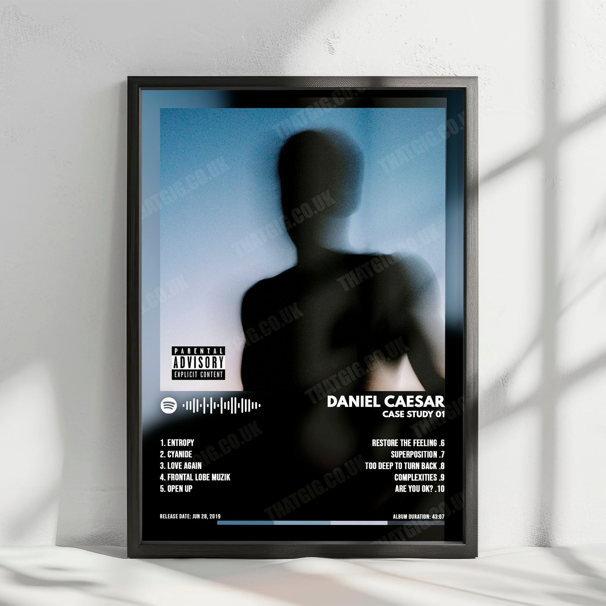 Daniel Caesar "CASE STUDY 01" Album Cover Poster - with Complete Tracklist