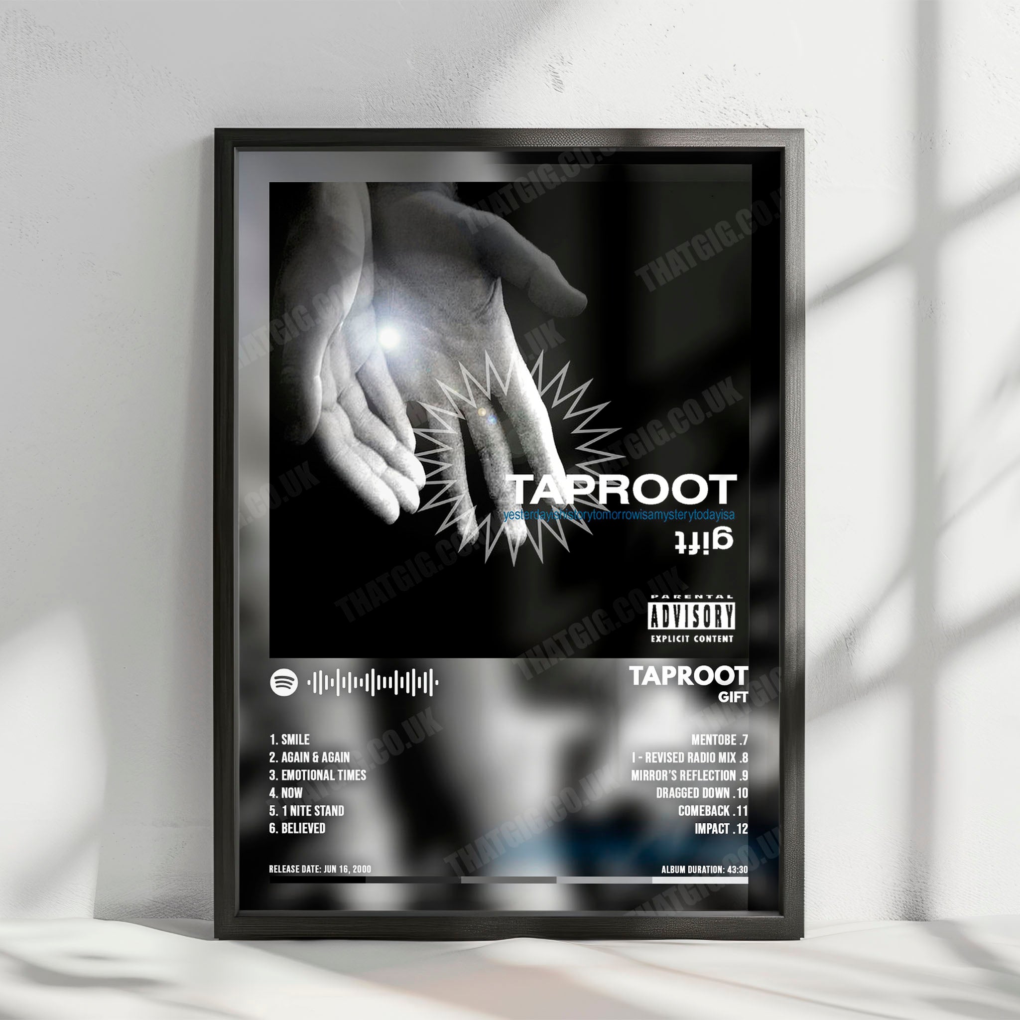Taproot "Gift" Album Cover Poster - with Complete Tracklist