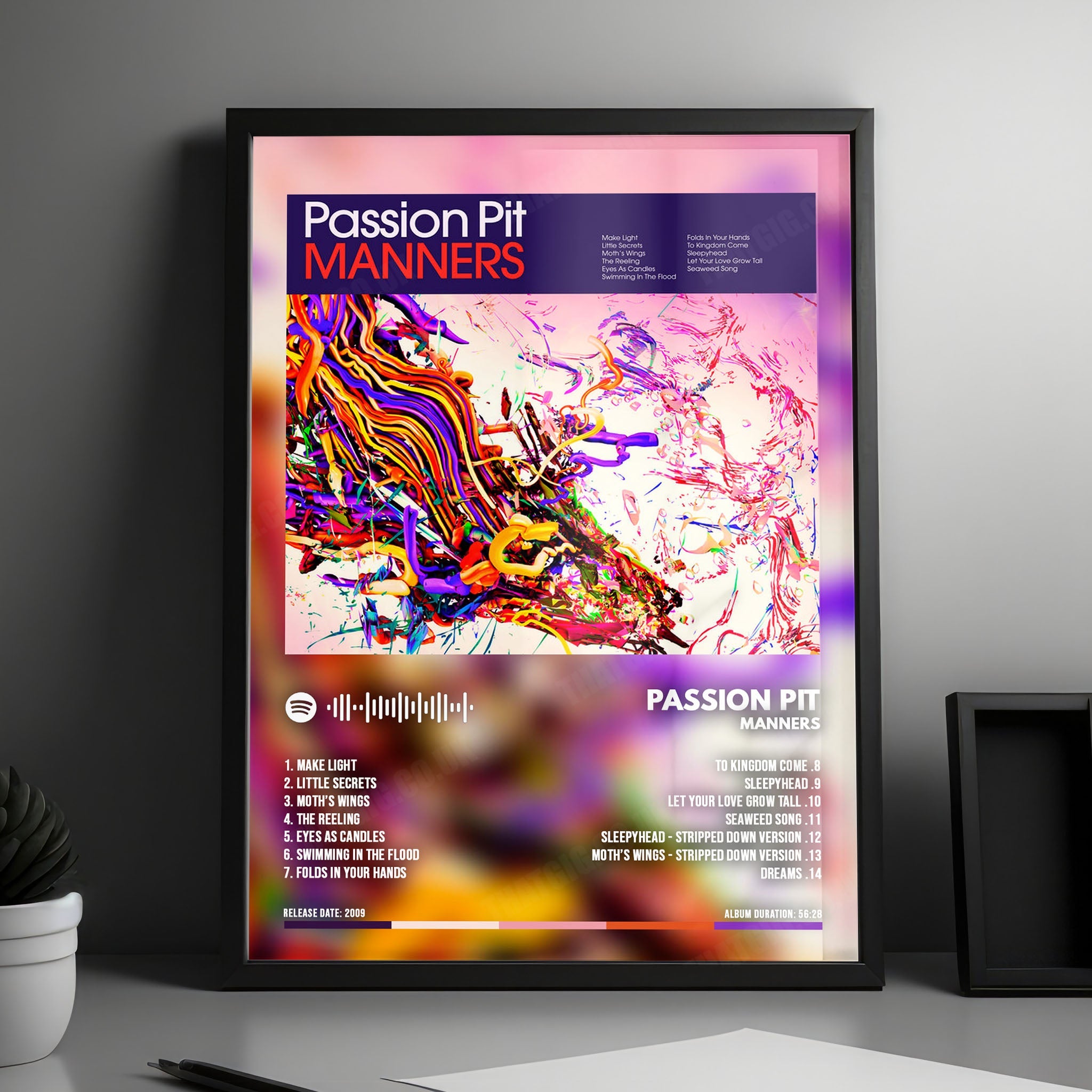 Passion Pit "Manners" Album Cover Poster - with Complete Tracklist