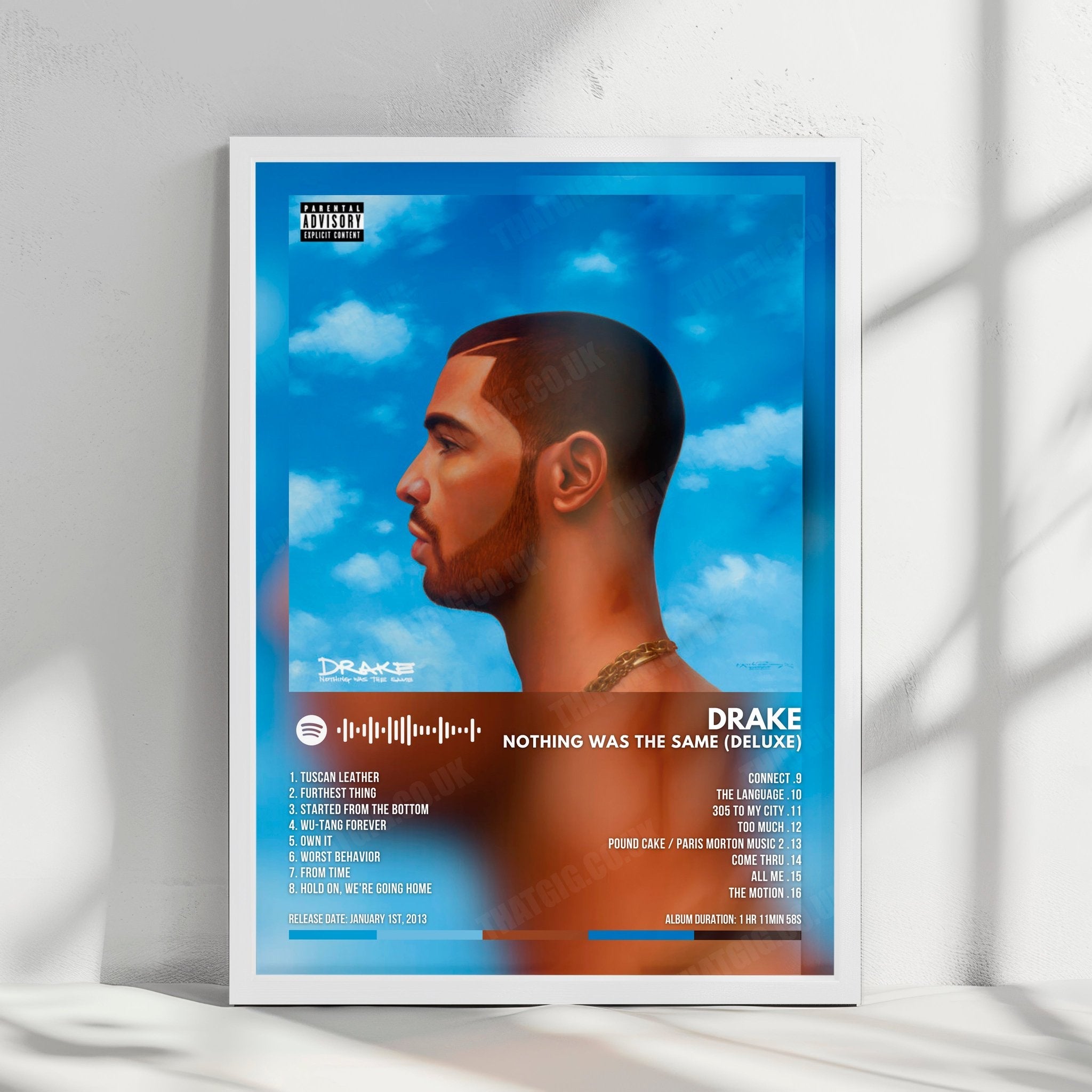 Drake "Nothing Was The Same (Deluxe)" Album Cover Poster - with Complete Tracklist