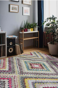 Villa Multicolour Geometric Diamond Rug for Stylish Living Spaces