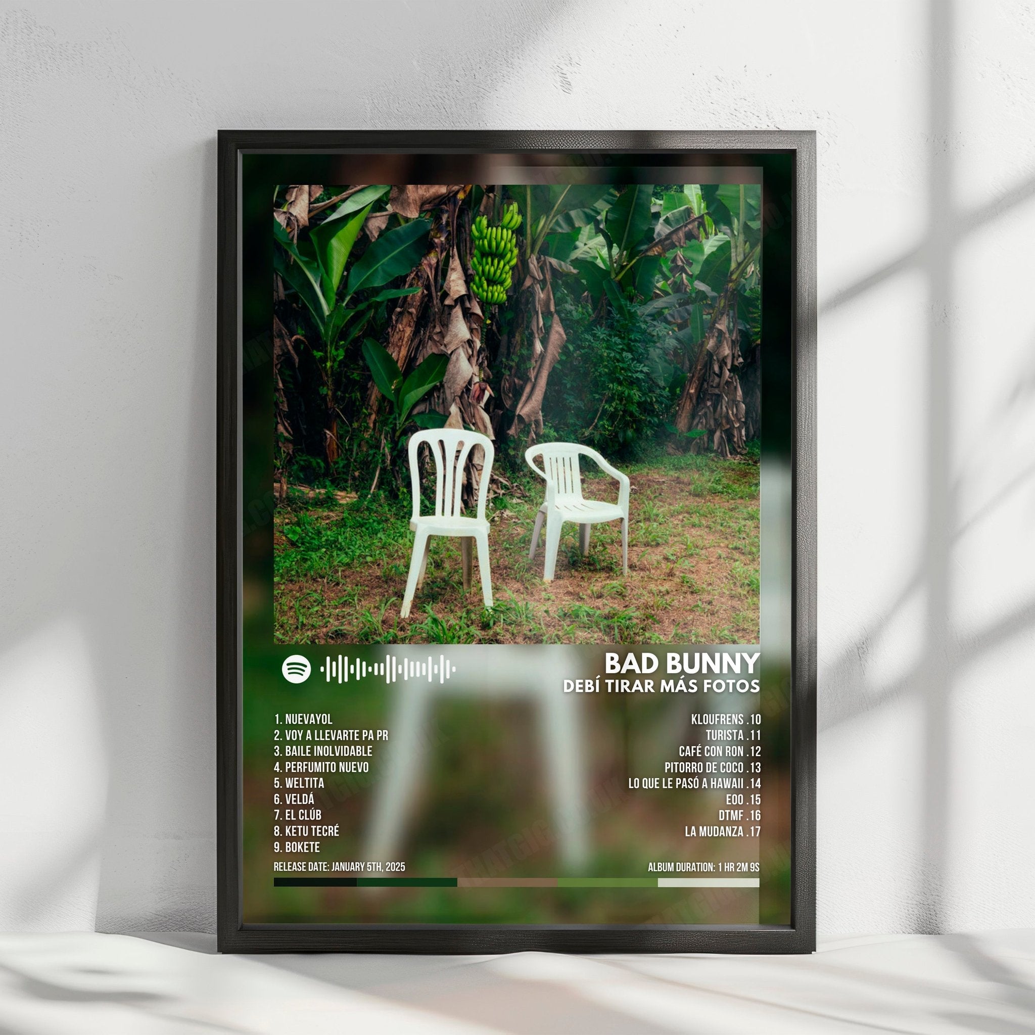 Bad Bunny "Debí Tirar Más Fotos" Album Cover Poster - with Complete Tracklist