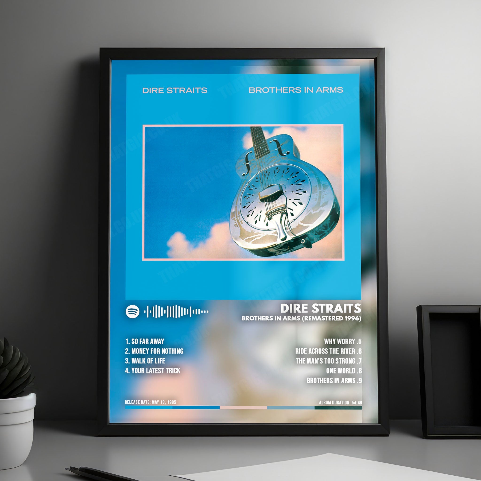 Dire Straits "Brothers in Arms  " Album Cover Poster - with Complete Tracklist