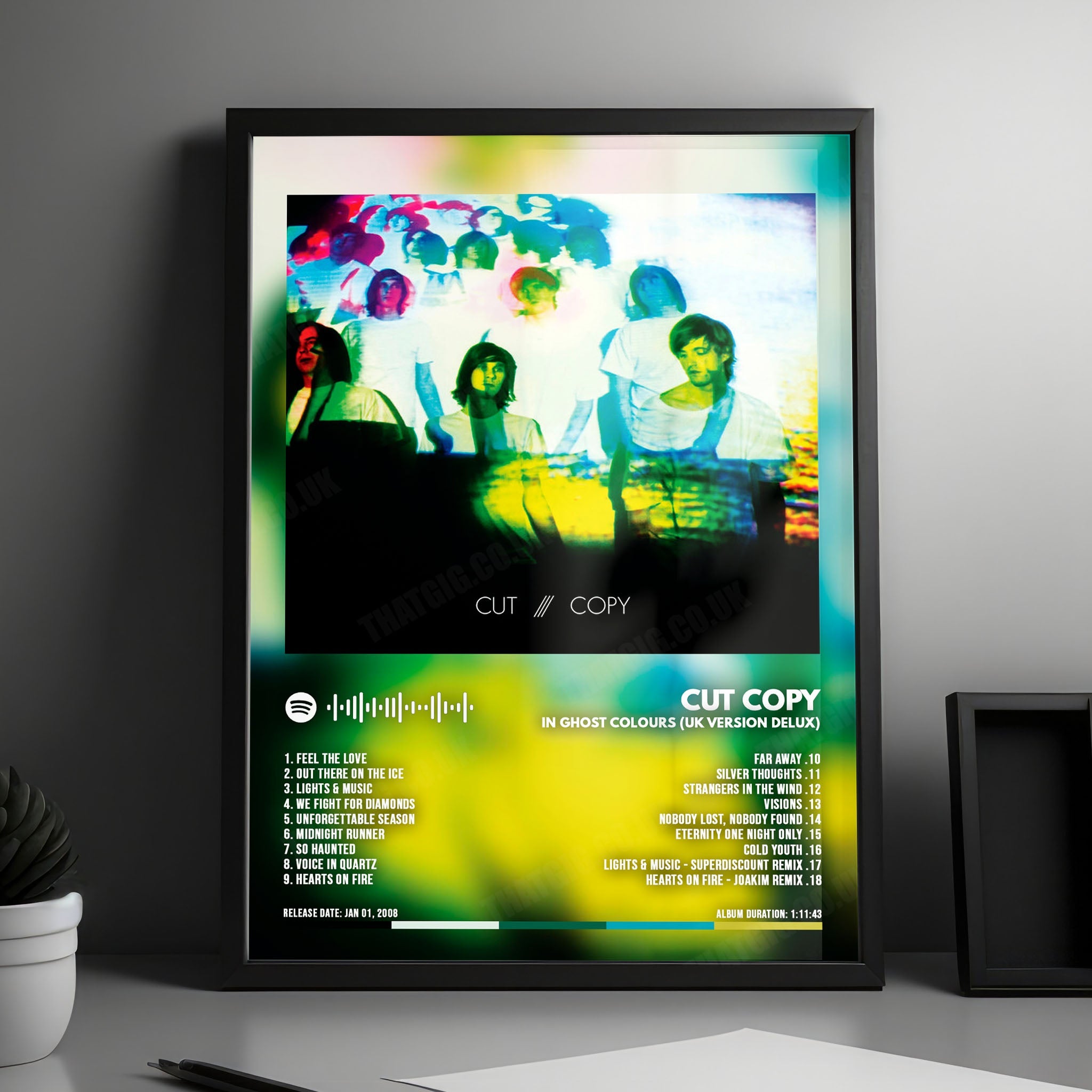 Cut Copy "In Ghost Colours" Album Cover Poster - with Complete Tracklist