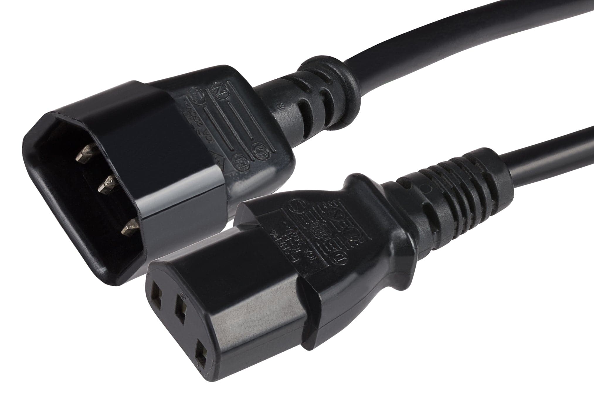 Maplin Power Lead IEC C14 Male Plug to C13 Female Extension Lead - 5m, Black