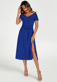 Bardot Midi Dress In Royal Blue