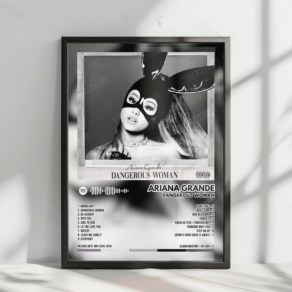 Ariana Grande "Dangerous Woman" Album Cover Poster - with Complete Tracklist