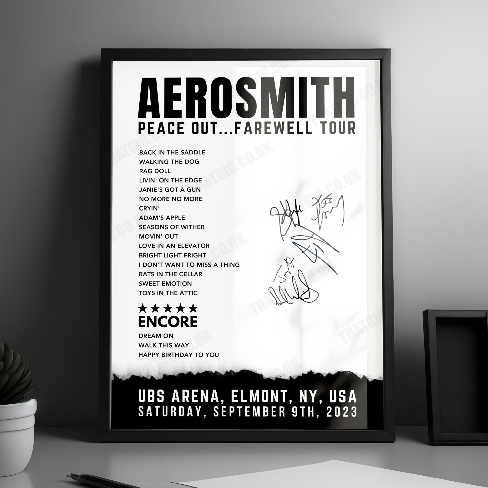Aerosmith Setlist Poster - UBS Arena, New York - September 9th, 2023