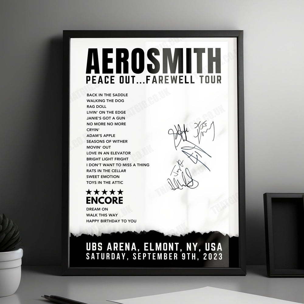 Aerosmith Setlist Poster - UBS Arena, New York - September 9th, 2023