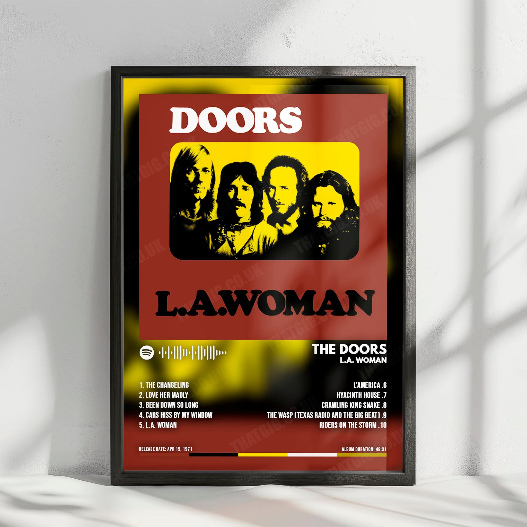 The Doors "L.A. Woman" Album Cover Poster - with Complete Tracklist