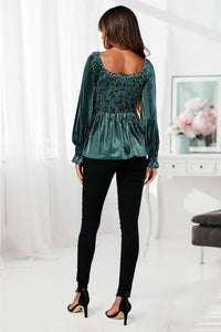 Bardot Velvet Top In Green